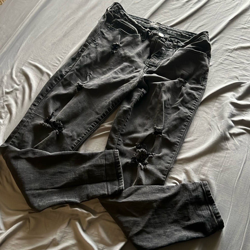 Black Ripped Knee Jeans